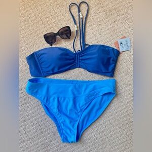 Shade & shore top and wild fable bottom Blue Bandeau Set